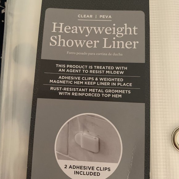 New 72" Amazerbath Polyester White Waffle Pattern Shower Curtain & BHG Liner - Picture 6 of 9